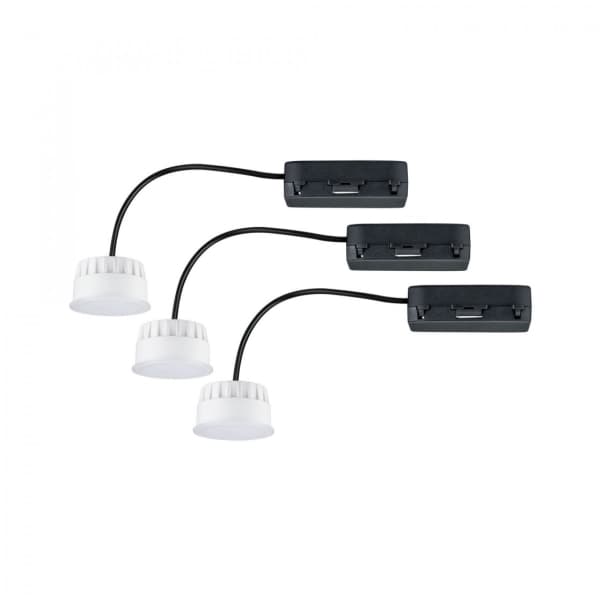 Paulmann Choose Coin 3-piece set, Nedtryckbar spotlight, 1 lampor, LED, 6500 K, 620 LM, Svart, Vit