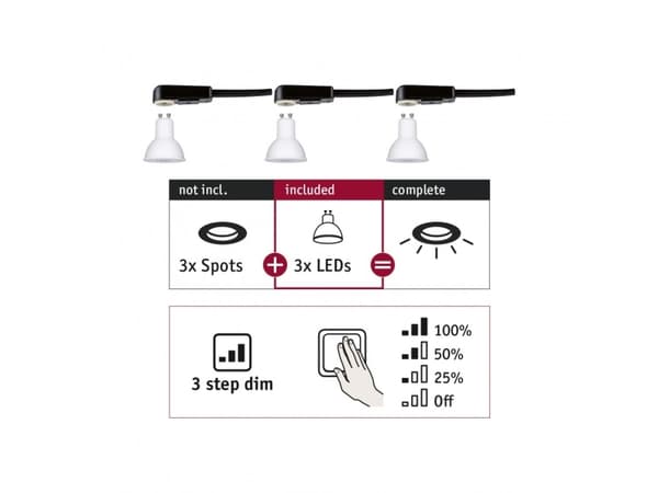 Paulmann 28785, 6,5 W, 32 W, GU10, 460 LM, 15000 h, Varmvitt