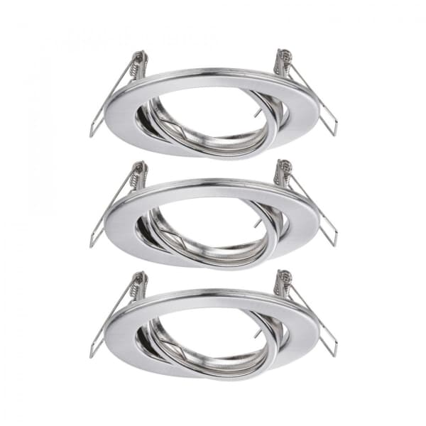 Paulmann 93391, Nedtryckbar spotlight, GU10, 3 lampor, LED, 10 W, Borstat järn