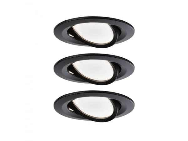 Paulmann 94471, Innsunket spotlight, 1 ampuller, LED, 2700 K, 470 lm, Sort Sort