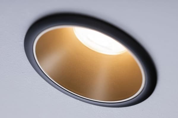 Paulmann Cole, Innsunket spotlight, GU10, 1 ampuller, LED, 10 W, Sort, Gull