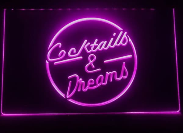 Cocktails & Dreams Neon LED Skylt