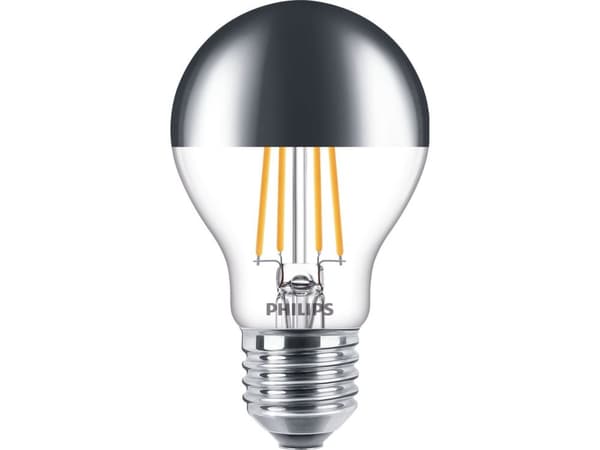 Philips Deco - LED-glödlampa med filament - form: A60 - E27 - 7.2 W (motsvarande 50 W) - klass A+ - varmt vitt ljus - 2700 K - spegelkrona