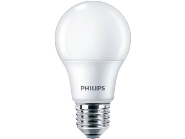Philips LED - LED-lyspære - form: A60 - mattslipt finish - E27 - 8 W (ekvivalent 60 W) - klasse F - varmt hvitt lys - 2700 K (en pakke 3)