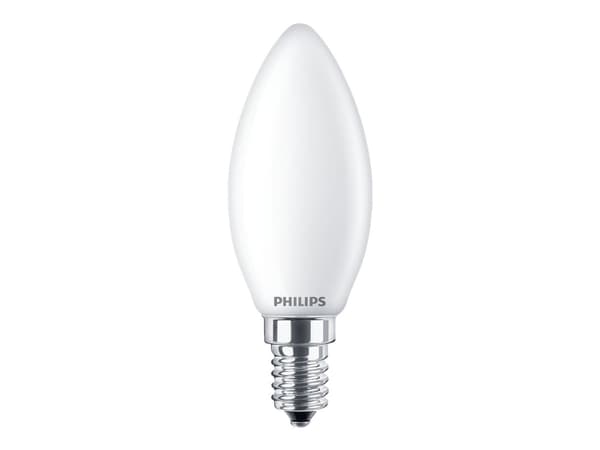 Philips - LED-glödlampa - form: B35 - glaserad finish - E14 - 4.3 W (motsvarande 40 W) - klass F - varmt vitt ljus - 2700 K