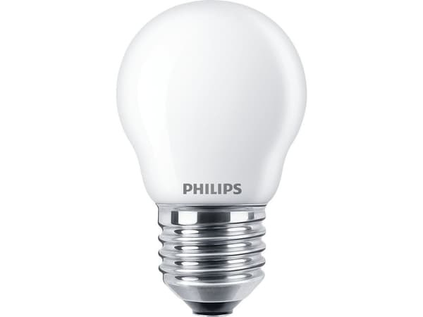 Philips - LED - form: P45 - mattslipt finish - E27 - 6.5 W (ekvivalent 60 W) - klasse A++ - varmt hvitt lys - 2700 K