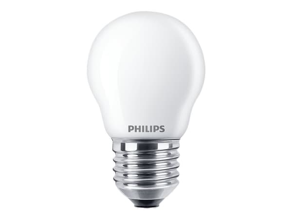 Philips - LED - form: P45 - mattslipt finish - E27 - 6.5 W (ekvivalent 60 W) - klasse A++ - varmt hvitt lys - 2700 K