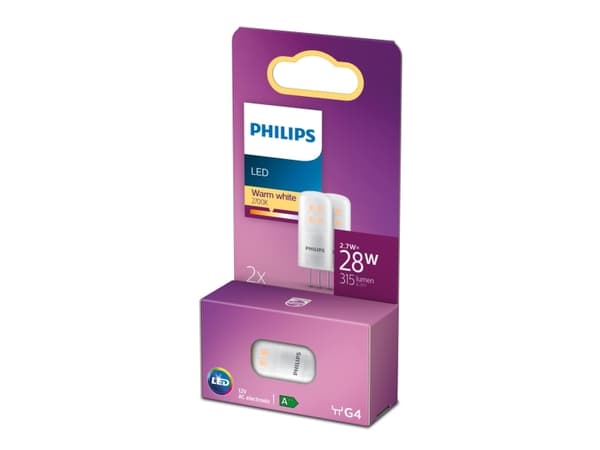 Philips Polttimo, 2,7 W, 28 W, G4, 315 lm, 15000 h, Lämmin valkoinen