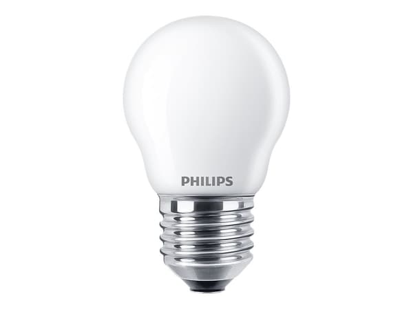 Philips - LED-glödlampa - form: P45 - glaserad finish - E27 - 4.3 W (motsvarande 40 W) - klass F - varmt vitt ljus - 2700 K