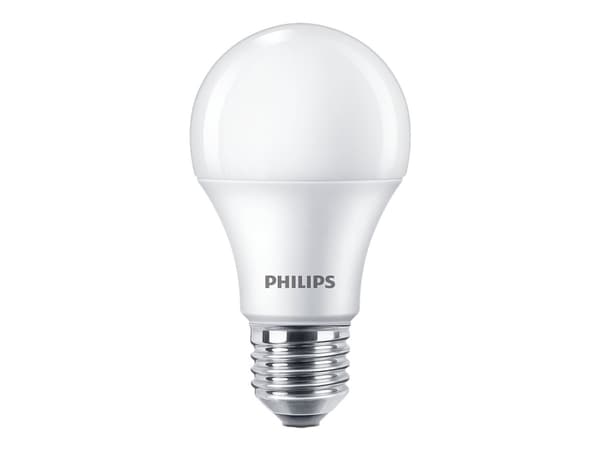 Philips - LED-lyspære - form: A60 - mattslipt finish - E27 - 10 W (ekvivalent 75 W) - klasse F - varmt hvitt lys - 2700 K - matt (en pakke 4)