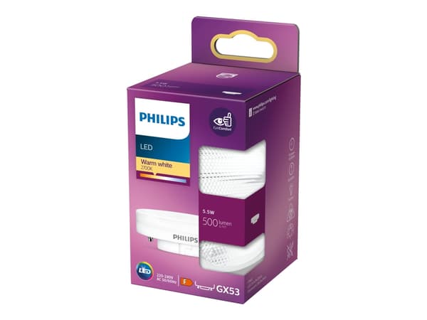 Philips Spotti, 5,5 W, GX53, 500 lm, 15000 h, Lämmin valkoinen