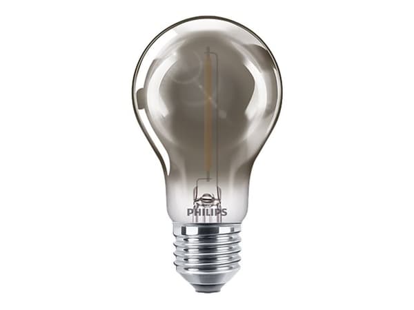 Philips - LED-filamentlyspære - form: A60 - E27 - 2.3 W (ekvivalent 11 W) - flammelys - 1800 K - røkfarget