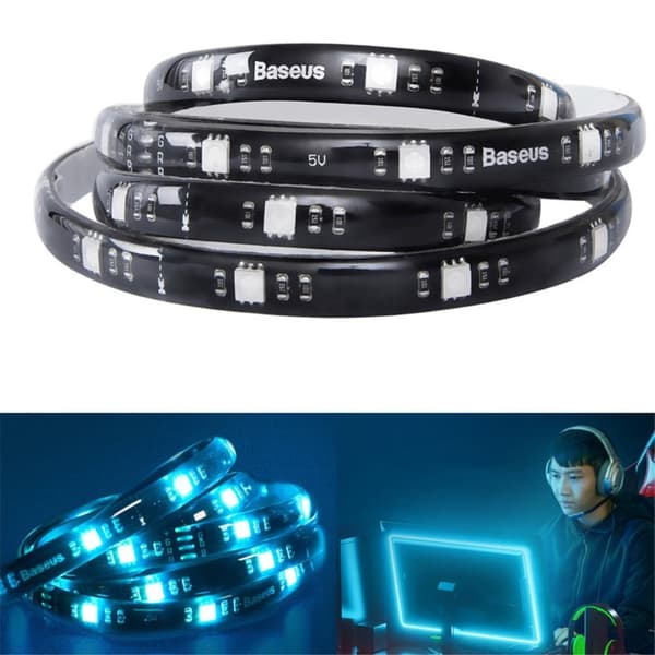 BASEUS RGB Colorful Light Strip with 1m Extension Pack - Black