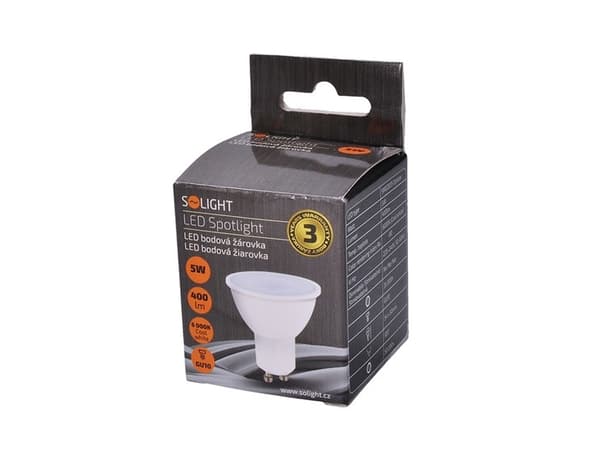 Solight WZ316A, 5 W, GU10, 400 lm, 35000 timer, Varm hvit
