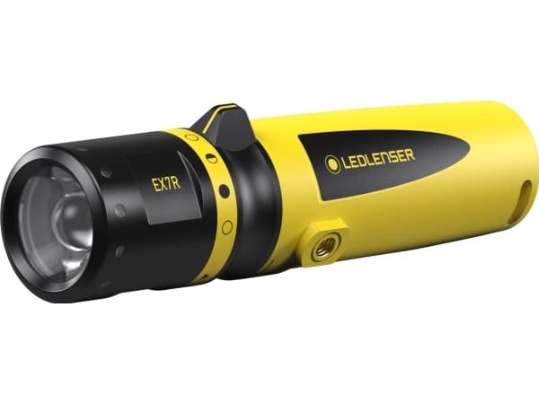 Ledlenser ATEX-taskulamppu, LED, ladattava, 220lm, 140m, IP68, musta/keltainen (EX7R, ladattava)