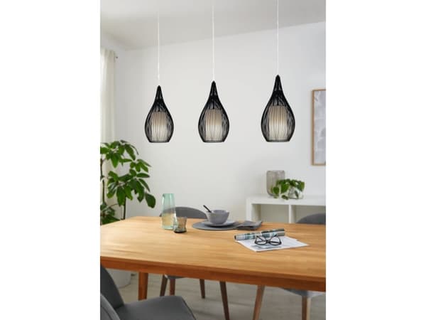 EGLO Razoni, Fleksibel montering, Sort, Hvit, Sort, Hvit, Stål, Glass, Rund