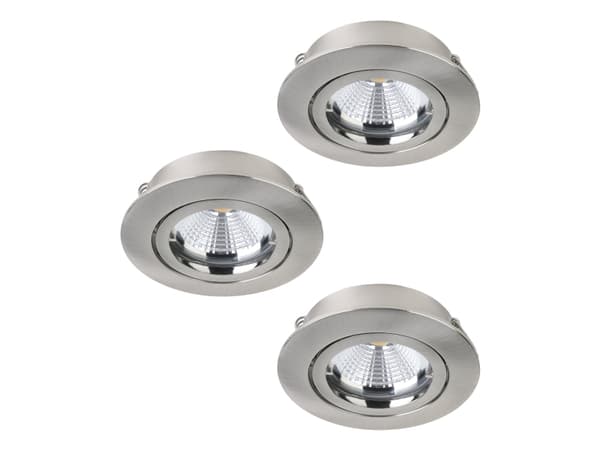 EGLO Tedo 1, Innsunket spotlight, Ikke-utskiftbare pærer, 5 W, 3000 K, 400 lm, Nickel