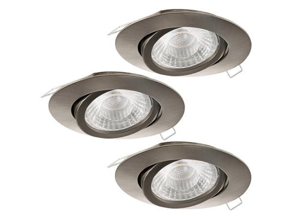 EGLO Tedo 1, Innsunket spotlight, Ikke-utskiftbare pærer, 5 W, 3000 K, 400 lm, Nickel