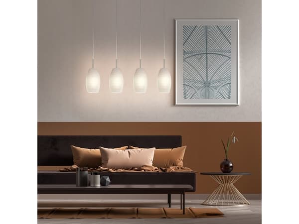 EGLO 97587, Nickel, Hvit, Stål, Glass, Rund, Hvit