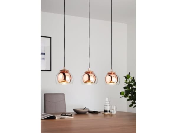 Eglo Rocamar - Taklampe - 3 innganger - E27 - blank, kobber