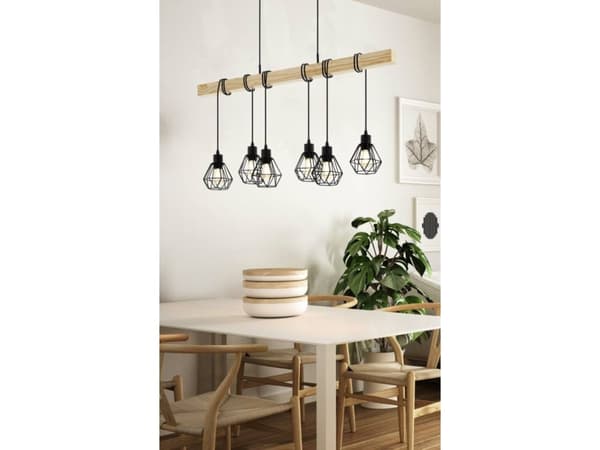 EGLO Townshend, Sort, Brun, Sort, Stål, Ull, Innendørs, IP20, I