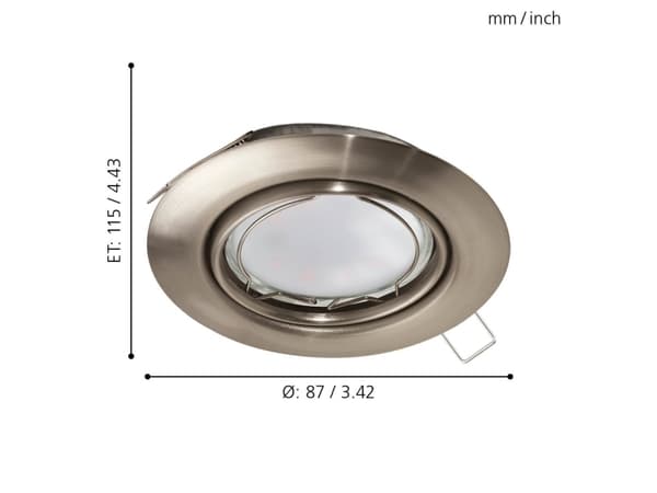 EGLO Peneto, Overflateegnet, Ikke-utskiftbare pærer, LED, 5 W, 3000 K, Nickel