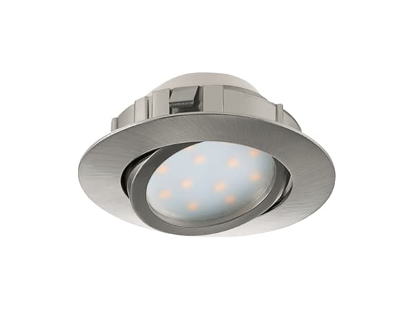 EGLO Pineda, Innsunket spotlight, Ikke-utskiftbare pærer, LED, 6 W, 3000 K, Nickel Nickel