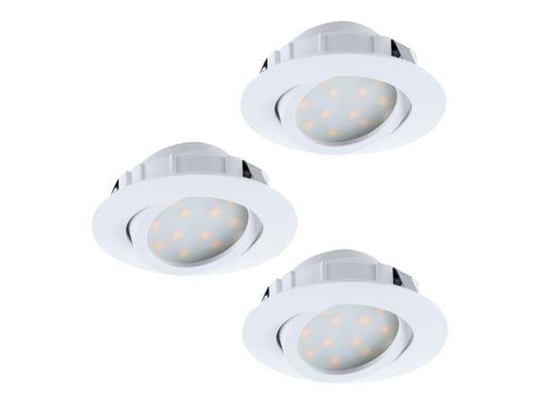 EGLO Pineda, Innsunket spotlight, Ikke-utskiftbare pærer, LED, 6 W, 3000 K, Hvit Hvit
