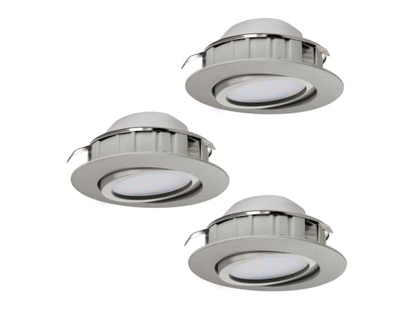 EGLO Pineda, Innsunket spotlight, Ikke-utskiftbare pærer, 6 W, 3000 K, 500 lm, Nickel Nickel