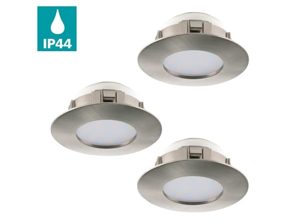 EGLO Pineda, Innsunket spotlight, Ikke-utskiftbare pærer, 6 W, 3000 K, 500 lm, Nickel