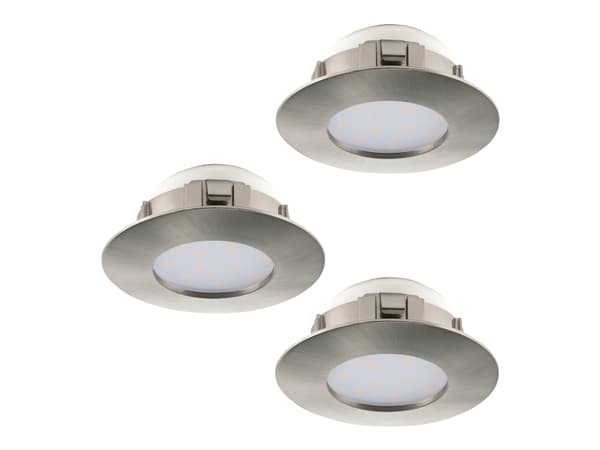 EGLO Pineda, Innsunket spotlight, Ikke-utskiftbare pærer, 6 W, 3000 K, 500 lm, Nickel