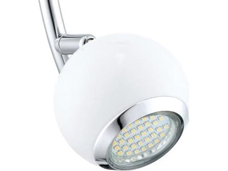 Eglo Bimeda - Lyskaster - LED-pære for søkelys x 2 - GU10 - 3 W (ekvivalent 23 W) - klasse A+ - varmt hvitt lys - 3000 K - hvit, krom
