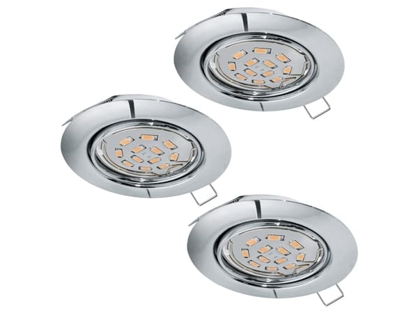 EGLO Peneto, Innsunket spotlight, Ikke-utskiftbare pærer, LED, 5 W, 3000 K, Kromfarget Kromfarget