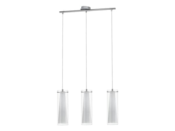 Eglo Pinto - Hängande lampa - 3 uttag - E27 - conical - krom, klar, vit