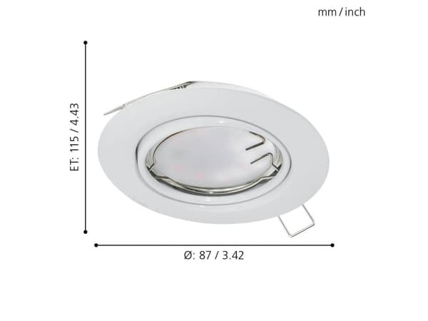 EGLO Peneto, 5 W, GU10, 400 lm, 25000 timer, Varm hvit