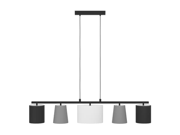 EGLO ALMEIDA 1, Fleksibel montering, Sort, Grå, Hvit, Sort, Stoff, Stål, IP20, I