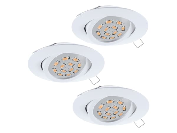 EGLO Tedo, Nedtryckbar spotlight, Glödlampan/-lamporna kan inte bytas ut, 5 W, 3000 K, 400 LM, Vit Vit
