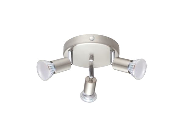 Eglo Mini - Lyskaster - LED-pære for søkelys x 3 - GU10 - 3 W (ekvivalent 23 W) - klasse A+ - varmt hvitt lys - 3000 K - børstet stål