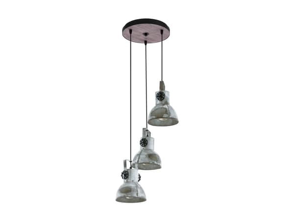EGLO 49647, Sort, Platina, Zink, Stål, Tre, Sort, Innendørs, I, 3 ampuller