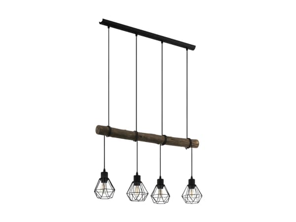 EGLO HORNINGSTOPS 1 LANGBORD 4XE27 L710 SORT NATUR