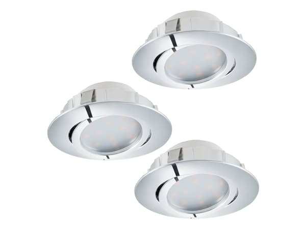 EGLO Pineda, Innsunket spotlight, Ikke-utskiftbare pærer, LED, 6 W, 3000 K, Kromfarget Kromfarget