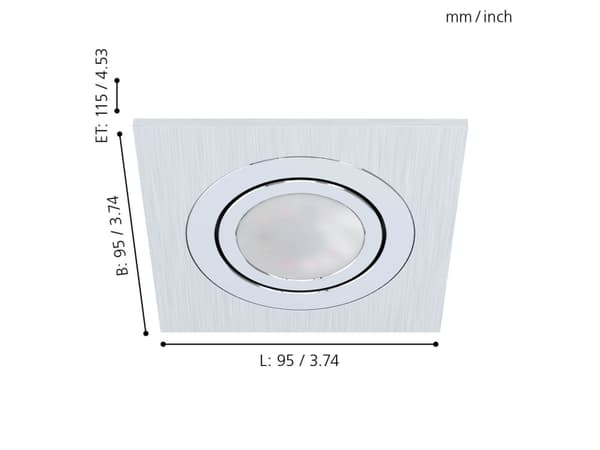 EGLO AREITO BYGG. SETT 3XGU10 400LM 95X95 ALU