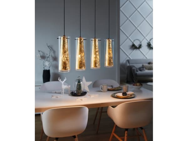 EGLO 97653, Sort, Gull, Stål, Glass, Sort, Innendørs