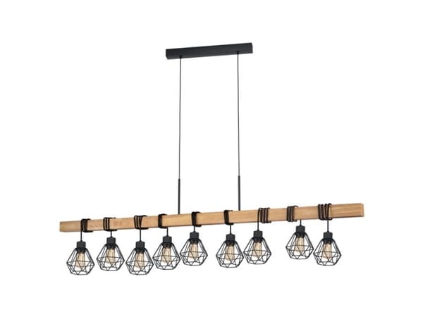 EGLO TOWNSHEND 5 LANGBORD 9L SORT/EIK Sort, Brun