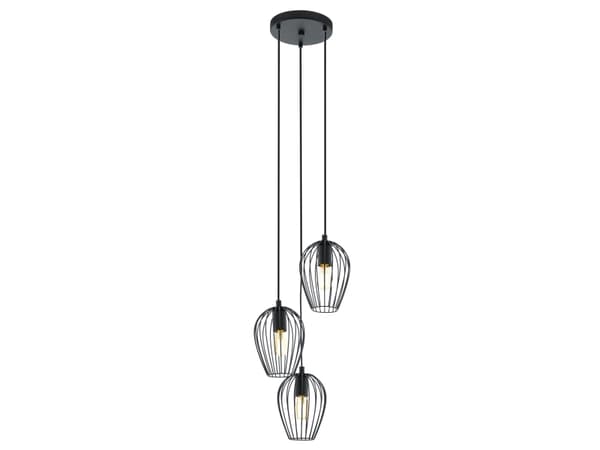Eglo Newtown - Hängande lampa - 3 uttag - E27 - svart
