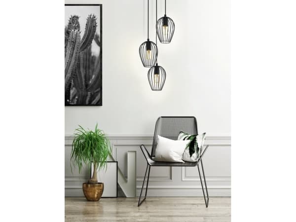 Eglo Newtown - Hängande lampa - 3 uttag - E27 - svart
