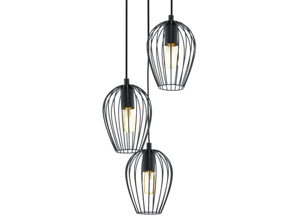Eglo Newtown - Hängande lampa - 3 uttag - E27 - svart