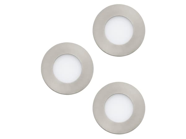 EGLO FUEVA 1, Innsunket spotlight, 3000 K, 340 lm, 220-240 V, Nickel, Hvit