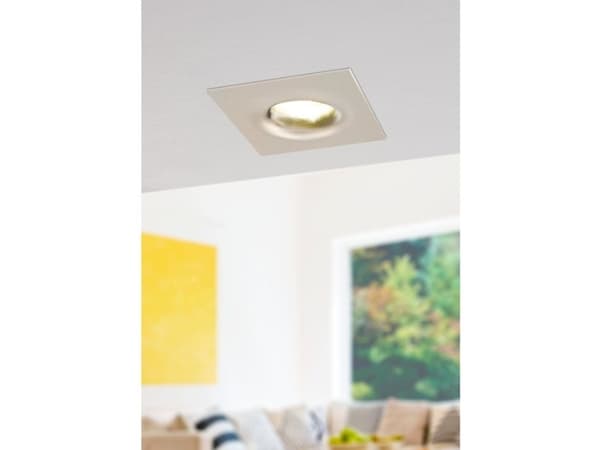 EGLO Saliceto, Innsunket spotlight, Ikke-utskiftbare pærer, 1 ampuller, LED, 4000 K, Satin Stål