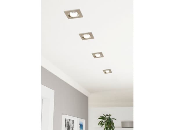 EGLO Saliceto, Innsunket spotlight, Ikke-utskiftbare pærer, 1 ampuller, LED, 4000 K, Satin Stål